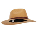 Men's Paper Braid Leatherette Buckle Trim Large Brim Fedora Hat