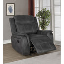 Franklin - Upholstered Padded Arm Glider Recliner - Charcoal by HouseOfZazla