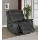 Franklin - Upholstered Padded Arm Glider Recliner - Charcoal by HouseOfZazla