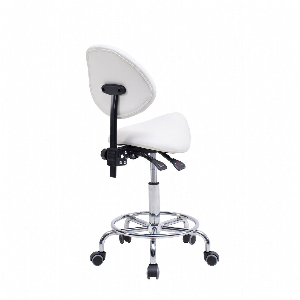 Saddle Stool Chair with Backrest - White, photo 2 of 10