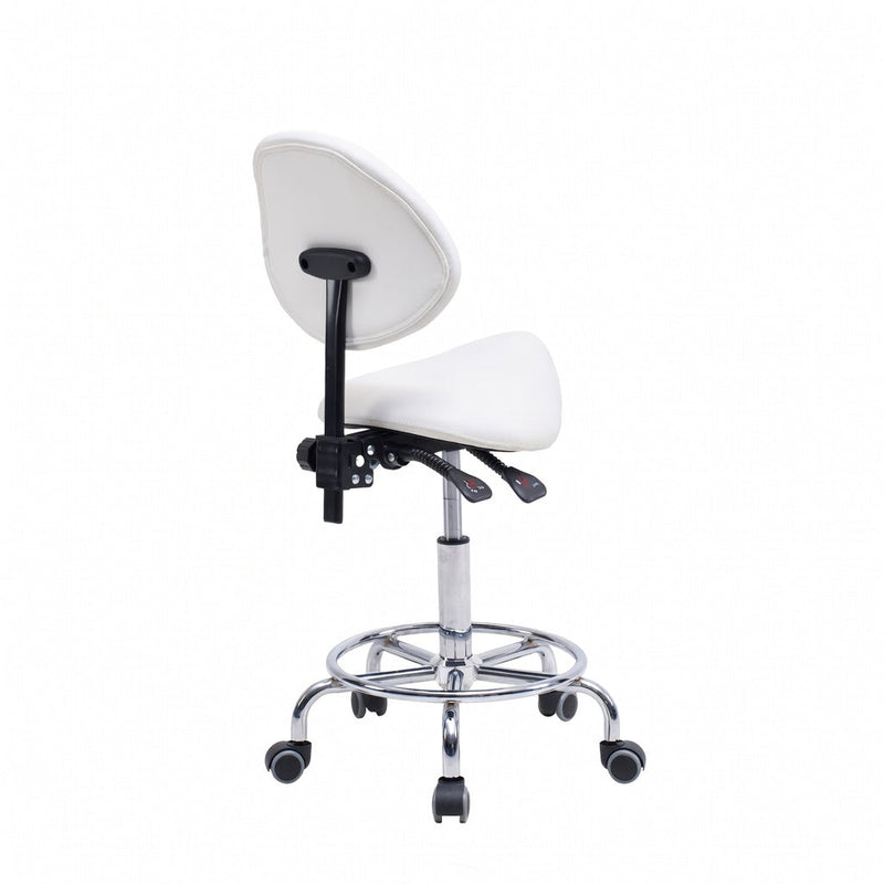 Saddle Stool Chair with Backrest - White, photo 2 of 10