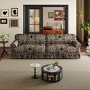 Luxuriously Comfortable Cloud Couch With Elegant Rolled Arms & Pleated Skirt Design