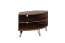Fan Shape Reclaimed Wood Corner Media Table For Living Room Wise Use Your Space - Natural by HouseOfZazla