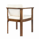 Outdoor Dining Chair Set of 2 with Curved Acacia Wood Arms