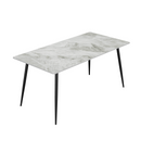 Dining Table with Sintered Stone Tabletop and Metal Legs, 70' Rectangular Modern Kitchen & Dining Room Table