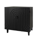 2 Door Storage Cabinet With Adjustable Shelf - Black