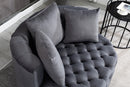 Accent Chair / Classical Barrel Chair for living room / Modern Leisure Chair (Grey)