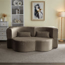 Floor Convertible Sleeper Sofa Bed With 2 Pillows