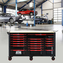 Heavy Duty Tool Cart With 19 Drawers, Tools Not Included, Mobile Storage For Workshop Or Laboratory - Black / Red by HouseOfZazla