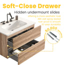 Gloria 30" Wall Mounted Rough Oak Bathroom Vanity by HouseOfZazla
