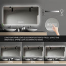 Wall Mounted Bathroom Full Length Makeup Mirror With 3 Color Lighting - Clear