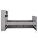 Captain Platform Bed Frame With Storage Bookcases, Shelves, And 4 Drawers by HouseOfZazla
