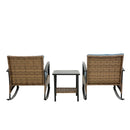 3pcs Rocking Rattan Chair Set in Grey by HouseOfZazla