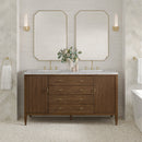 James Martin Myrrin 60" Double Bathroom Vanity, Mid-Century Walnut