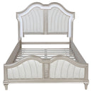 Evangeline Wood Queen LED Panel Bed Silver Oak