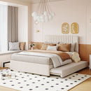 Upholstered Platform Bed With Drawers, Classic Headboard Design by Unique Piece Furniture