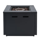30inch Square Steel Fire Pit Table, in Black,40000BTU by HouseOfZazla