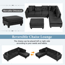 Modern Sectional Sofa With Storage Ottoman, L - Shape Couch With 2 Pillows And Cup Holders by Unique Piece Furniture