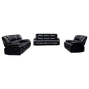 Camila 3-piece Upholstered Reclining Sofa Set Black