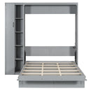 Murphy Wall Bed With Shelves, Wardrobe And LED Lights by HouseOfZazla