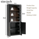 Modern Black Bookcase with Storage Cabinet