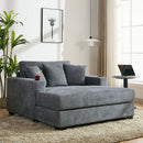 Oversized Chaise Lounger Modern Style Sofa Couch, With Pillows, Charge Station & Cup Holders by Unique Piece Furniture