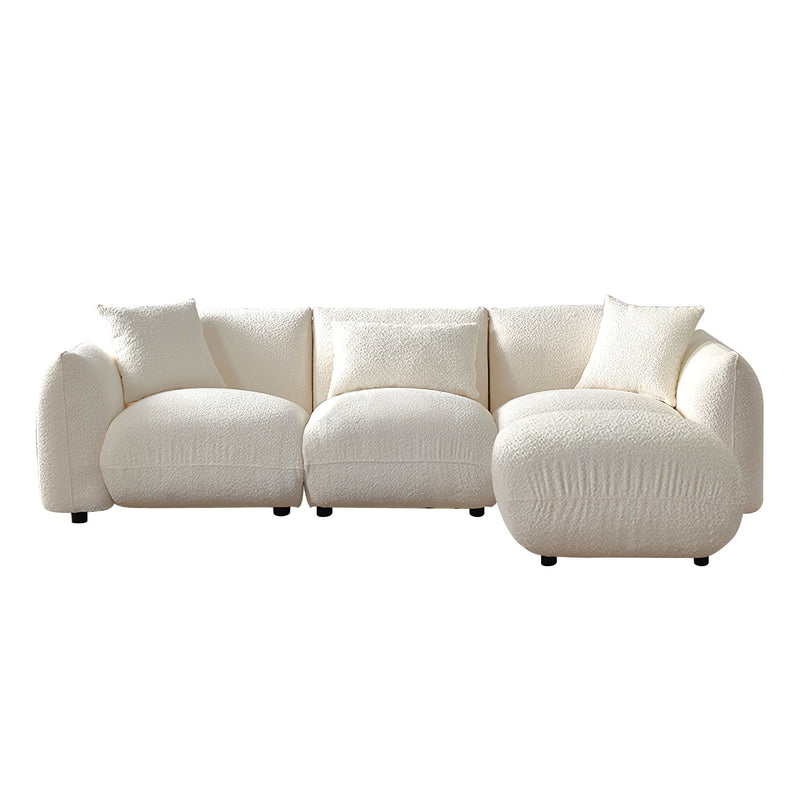 Walker Edison | Minimalist Sherpa 3-Seater Modular Cloud Couch with Ottoman