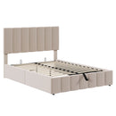 Elegant Upholstered Platform Bed With Hydraulic Storage System by HouseOfZazla