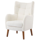 Accent Chair With Birch Wood Legs - White by HouseOfZazla