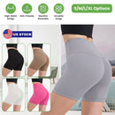 Women\'s High Waist Biker Shorts Tummy Control Pants Athletic Leggings Spandex Booty Shorts with 6.3In Inseam No Front Seam for Workout Yoga Running V