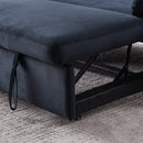 50" Velvet Upholstered Sleeper Sofa bed with Side Storage Pockets, Nailhead Design, 2-Seater Sofa with 2 Pillows and removeable Backrest Pull-out Sofa Bed for Small Spaces in Living Rooms