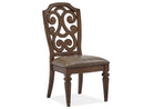 Wood Dining Side Chairs Traditional Upholstered Seat Pair