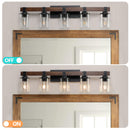 35" Rustic 5-Light Vanity Light, Industrial Bathroom Lighting Fixture
