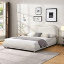 Upholstered Platform Bed Frame With Curved Headboard by HouseOfZazla