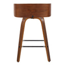 Maya - Mid Century Modern Fixed Height Counter Stool & Swivel With Square Footrest (Set of 2) by HouseOfZazla