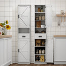 69" H Tall Bathroom Storage Cabinet with 2 Barn Doors and 1 Drawer