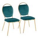 Keyhole - Contemporay / Glam Dining Chair (Set of 2) - Gold / Green by HouseOfZazla