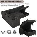U-Shaped Sectional Sofa Pull Out Sofa Bed With Two USB Ports, Two Power Sockets, Three Back Pillows And A Storage Chaise For Living Room by Unique Piece Furniture