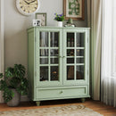 Minimalist Buffet Cabinet With Double Glass Doors And Drawer by HouseOfZazla