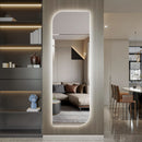 Irregular Shape LED Full Length Wall Mirror With 3 Color Dimmable Lighting - Silver by HouseOfZazla