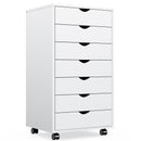 7 Drawer Chest - Storage Cabinets with Wheels Dressers Wood Dresser Cabinet Mobile Organizer Drawers for Office