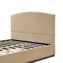 Queen Size Upholstered Bed Frame with Velvet Fabric Thick Headboard by HouseOfZazla