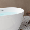 Freestanding Oval Bathtub With Overflow And Pop Up Drain, Double Walled Design - Gloss White by HouseOfZazla