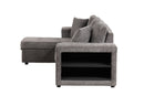 Modern L-Shape 3 Seat Reversible Sectional Couch, Pull Out Sleeper Sofa With Storage Chaise And 2 Stools For Living Room Furniture Set by HouseOfZazla