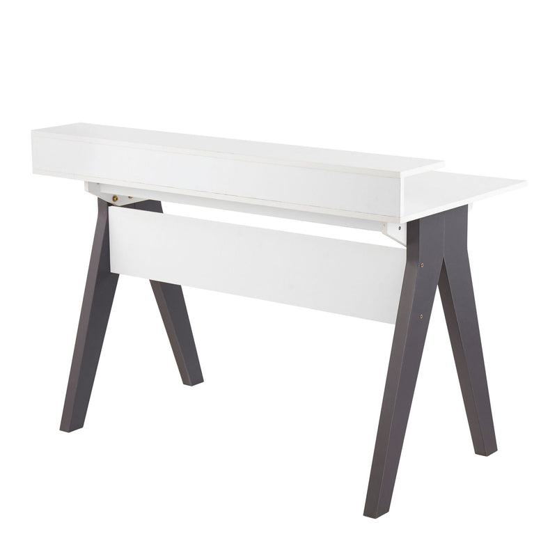 Wishbone - Contemporary Desk - Gray / White, photo 3 of 5