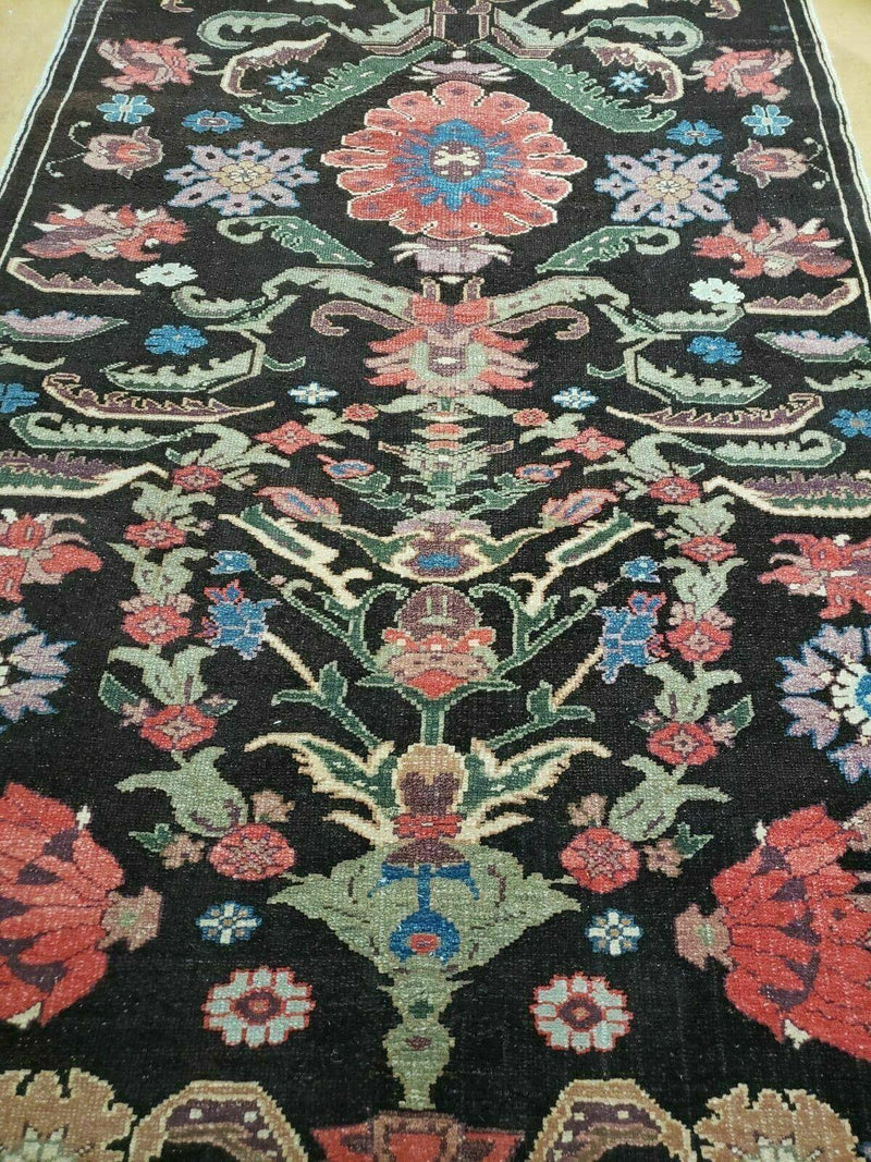 4' 5" X 16' 1" Antique Karabagh Caucasian Rug Handmade Wool Carpet Organic Dye