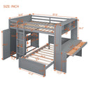 Loft Bed With A Twin Size Standalone Bed, Shelves, Desk, And Wardrobe by HouseOfZazla