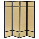 Sensei - 4 Panel Bamboo Room Divider Folding Screen - Natural