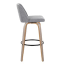 Toriano - Contemporary Fixed Height Barstool With Swivel With Round Footrest Comfort And Style (Set of 2) by HouseOfZazla
