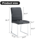 A set of 4 dining chairs, black dining chair set, PU material high backrest seats and sturdy leg chairs, suitable for restaurants, kitchens, and living rooms